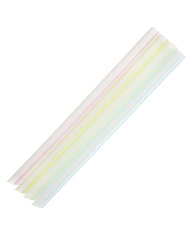 STRAWS PLAST BOBA 9'' DIAGONAL CUT MIXED COLOR  40/40