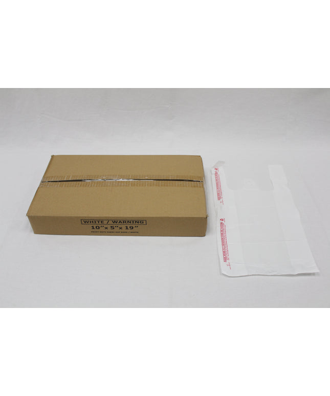 10X5X19 WHITE T-SHIRT BAG