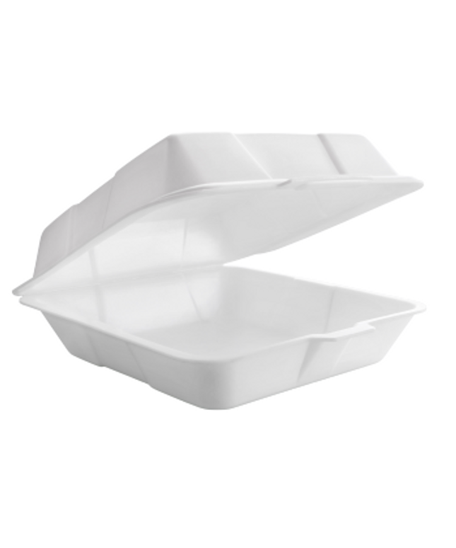 8 INCH CONTAINER FOAM HINGED 1 COMP 200/CS.